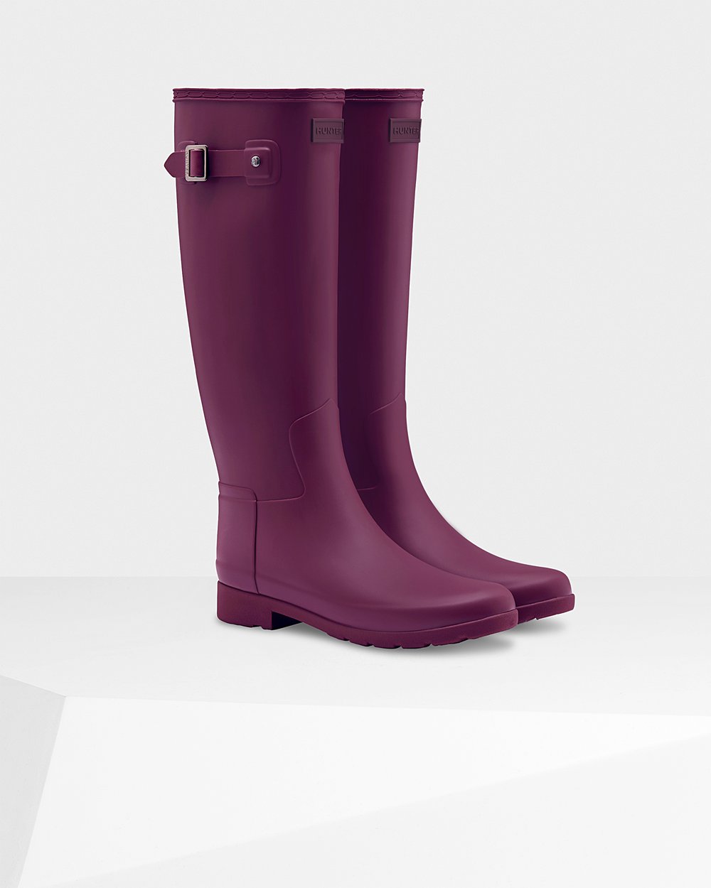 Women Hunter Refined Slim Fit | Tall Rain Boots Purple | NZ-38241-WGBP